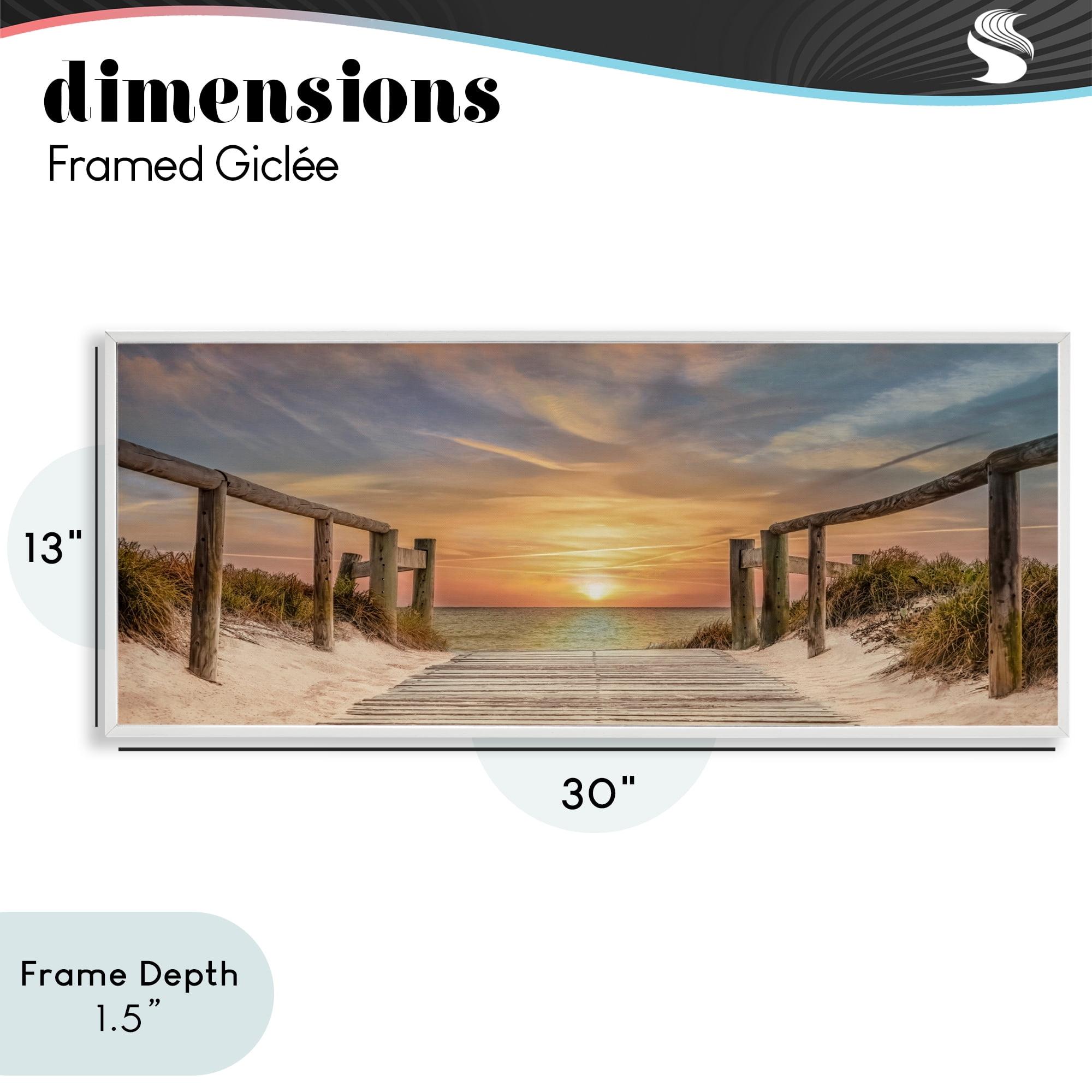 Stupell Industries Pathway To Sunset White Framed Giclee Art, design by Mike Caliascibetta