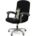 thumbnail image 1 of Waterproof Office Chair Cover, Computer Office Chair Covers Water-Repellent Universal Boss Chair Covers Modern Simplism Style High Back Chair Slipcover (Black, Small), 1 of 7