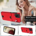 thumbnail image 3 of Case for Samsung Galaxy A12 Wallet with Credit Card Holder & Finger Ring Stand, PU Leather Slim Cover Shockproof Scratch Resistant Full Protection Case for Samsung Galaxy A12, Red, 3 of 11