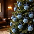 thumbnail image 5 of 15 PCS Velvet Christmas Ornaments Set, Shatterproof Flocked Ball Ornaments with Bow Hanging Ribbon, Gift-Boxed Christmas Tree Decor for Holiday Home Decoration, 3.15", 5 of 8
