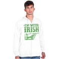 thumbnail image 5 of St Patricks Day I'm With Irish Zip Up Hoodie Men's Women's Brisco Brands X, 5 of 6