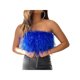 thumbnail image 1 of VISgogo Tops de tubo para mujer, decoración peluda de color sólido para adultos sin mangas con hombros descubiertos y espalda descubierta, tops cortos ajustados VISgogo moda, 1 of 9