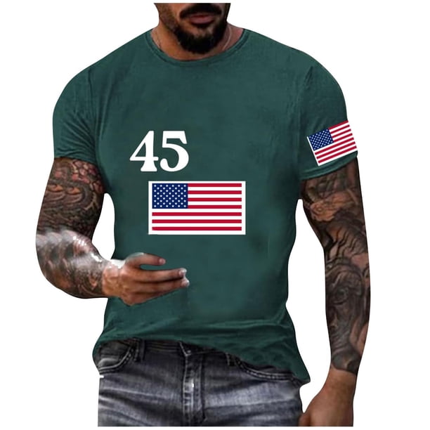 Mens Casual Pantalones Cortos Raya Impresión Suéter Fitness Deportes Camiseta, Poliéster Cuello Redondo Blusa para Al Aire Libre, Diario Y Primavera Verano Desgaste