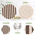 thumbnail image 4 of Haosy Set of 6 Drink Woven Coaster with Holder Heat Resistant Non-Slip Bar Coasters 4 Inches Dark Brown and White Striped, 4 of 7