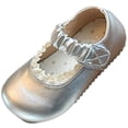 thumbnail image 3 of hengsof Girl's Solid Color Lace Trim Leather Shoes Adorable Versatile Soft Flat Casual Comfortable Slip Ons Fashionable Dress Shoes for Spring Summer, 3 of 9