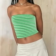 thumbnail image 2 of Horkkom Tube Tops for Women Summer Backless Strapless Outfit Going Out Striped Print Bandeau Tops S, Gifts for Women, 2 of 10