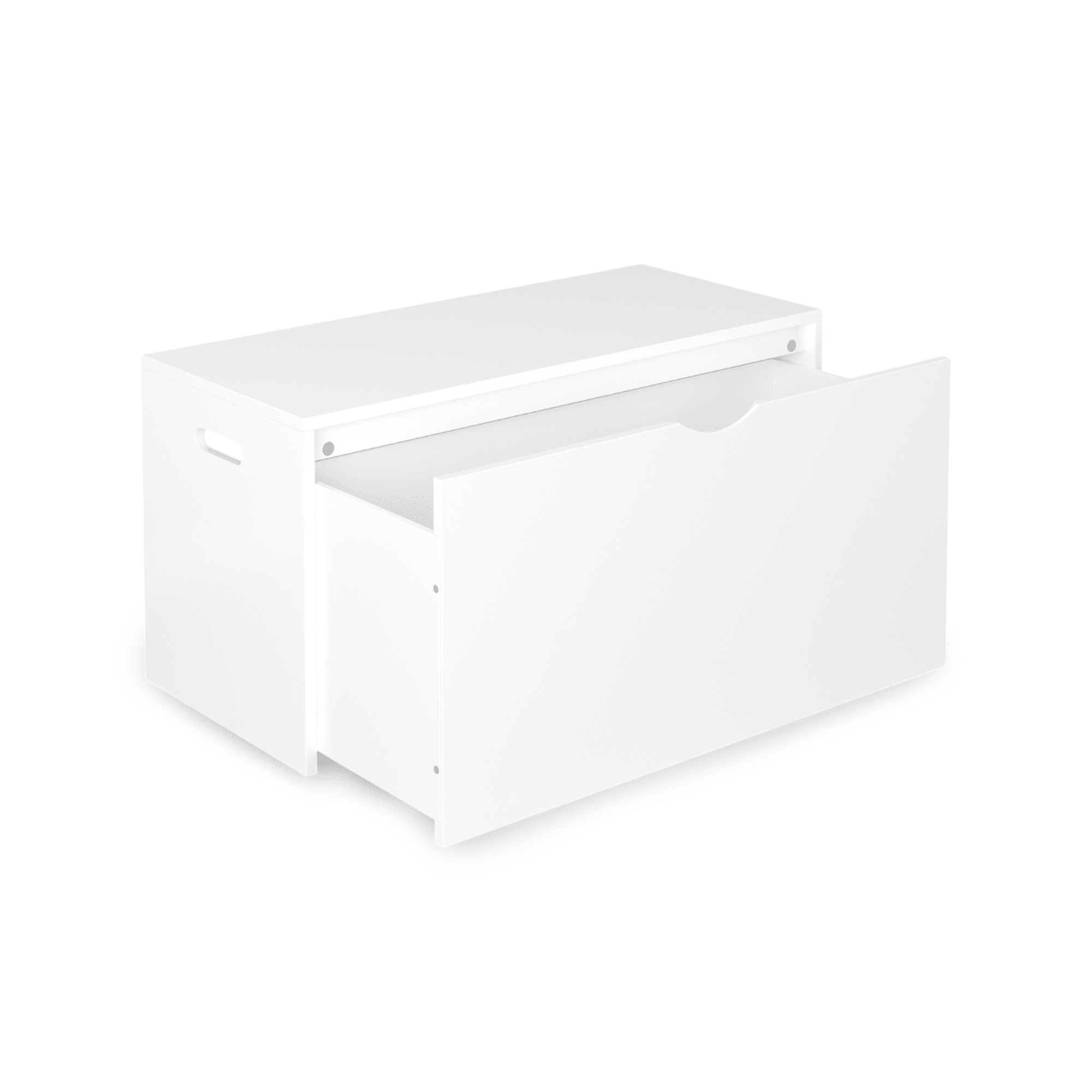 Yoneston Kids Toy Storage Organizer with Wheels, Wooden Toy Chest with Pull Out Organizer for Nursery, Bedroom or Playroom, White
