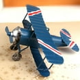 thumbnail image 4 of Miangastore 1 Pcs Jouets Avion Maquette Fer Forgé pour Enfants et Jeunes de Style Rétro Bleu, 4 of 8