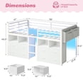 thumbnail image 2 of Afuhokles Low Loft Bed Twin Size with 8 Storage Drawers, Twin Loft Bed with Bookcase and LED Lights, White, 2 of 7