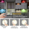 thumbnail image 5 of DYstyle LED Puck Lights 4000K White Color LED Closet Lights Wireless Under Cabinet Lighting USB or Battery Powered Remote Controls Dimmer & Timing Function, 5 of 5