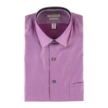 Van Heusen NEW Petal Purple Mens Size 16 Herringbone Button-Down Shirt
