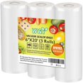 thumbnail image 1 of W&Y Vacuum Sealer Bags - 6" x 20' (3 Rolls), Reusable & Sous Vide, Commercial Grade, Embossed Textu, 1 of 6