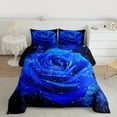 thumbnail image 2 of Homewish Romantic Valentine'S Day Full Size Comforter Sets,Blue Rose Bedding Comforter Set,Chic Sparking Print Bedding Sets For Adult,Super Cozy Room Decor Reversible,3 Pieces, 2 of 8