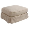 thumbnail image 6 of Sunset Trading Horizon Slipcovered T-Cushion Chair with Ottoman | Linen, 6 of 6