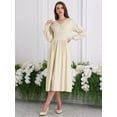 thumbnail image 2 of DARING DIVA Long Sleeve Sweater Ribbed Knit Midi A-Line Dress XL Beige, 2 of 6