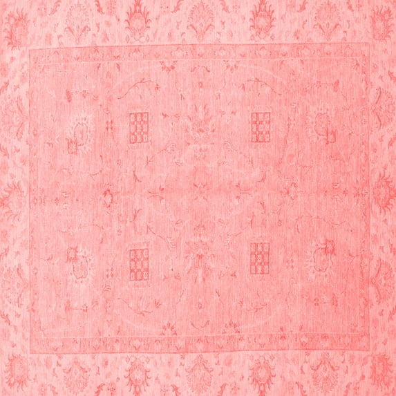 Ahgly Company Machine Washable Indoor Square Oriental Red Traditional Area Rugs, 5' Square