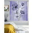 thumbnail image 3 of Purple Floral Sheer Curtains 63 Inch Length 2 Panels Set, Vintage Botanical Gradient Pastel Painting Voile Window Treatment Rod Pocket Curtains Sheers Drapes for Bedroom/Living Room/Kitchen 52x"63"x2, 3 of 7