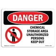 thumbnail image 1 of SignMission OS-DS-A-1218-L-1063 12 x 18 Po Signe de Danger OSHA - Zone de Stockage de Produits Chimiques, 1 of 1