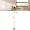 thumbnail image 4 of Robinet de Baignoire Autoportant, Mitigeur de Douche Résistant à la Corrosion Style Élégant Stable en Acier Inoxydable pour la Maison Rétro,Noir,Placage Électrolytique,Or,Or Brossé, 4 of 7