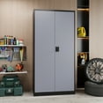 thumbnail image 3 of Fesbos Metal Storage Cabinet with Locking Doors, BlackGray Garage Lockable Steel Cabinets with 2 Doors and 4 Shelves for Home, Garage, Pantry Workshop Warehouse, 3 of 12