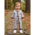 thumbnail image 3 of Cjfdfy Newborn Baby Boy Hunting Clothes Animal Angling Print Long Sleeve Zipper Romper Baby Cute Western Romper Funny Coming Home Fall Winter Outfit 0-18M﻿, 3 of 9