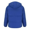 thumbnail image 3 of Brondbend Coat for Men Mens Jackets Hooded Long Sleeved Zipper Pocket Outerwear Solid Color Warm Jacket Loose Fit Travel Tops Blue, 3 of 6