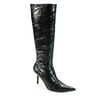 Pre-owned|Dolce and Gabbana Womens Side Zip Stiletto Heel Knee High Boots Black Leather 36