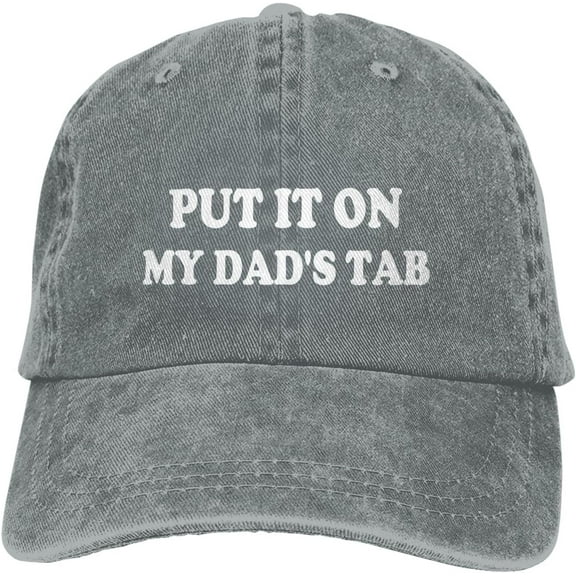 Put IT ON My Dad's TAB-Hat Funny Hats for Adults Dad Caps Vintage Denim Baseball Hats for Men Women