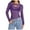 Purple, variant on Solid Color Women Mesh Long Sleeve Crew Neck Tops Hollow Front Side Ruched Sheer Blouse Asymmetrical Hem Party Clubwear Shirts Leisure Women Tops Dressy Casual