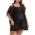 thumbnail image 2 of Vmvidoty Womens Oversized Crochet Hollow Out Swimsuit Coverup Summer 2026 Boat Neck Beach Bathing Suit Cover Up Dress Black Free Size, 2 of 5