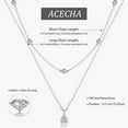 thumbnail image 2 of Mesovor Women Diamond Necklaces Dainty 18K Gold Silver Plated Choker CZ Layered Pendant Zircon Necklace Jewelry Gifts, 2 of 6