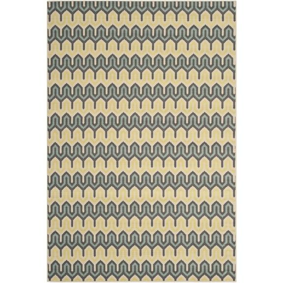 Safavieh Hampton Corina Geometric Indoor/Outdoor Area Rug, Green/Light Blue, 6'7" x 9'6"