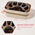 thumbnail image 5 of Paw Prints Decorative Velvet Earring Holder Display Case Storage Box Portable with Removable Compartment - Gift Ideal, 5 of 7