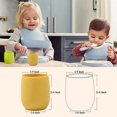 thumbnail image 6 of Toddler Cups Silicone Training Cup for Infants and Toddlers, Kids Mini Open Cups, NO BPA, 100% Silicone for Baby Led Weaning & Independent Drinking 3oz, 2 Count, 4 Month+ (Baby Blue/Yellow), 6 of 14