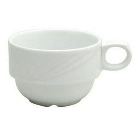 Oneida Arcadia 7.5 oz Mid-Rim Bright White Porcelain Stacking Cup (R4510000520)