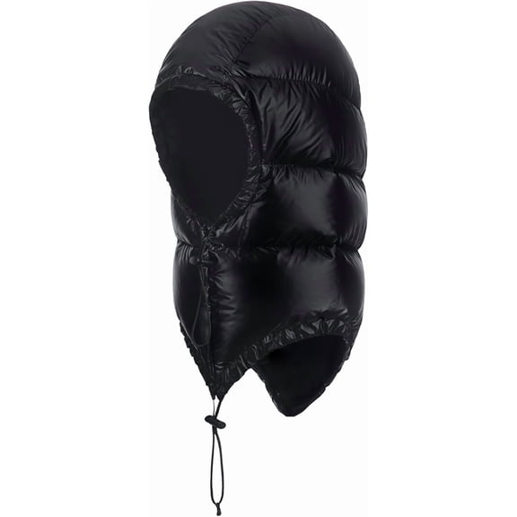 Winter Warm Ultralight Down Hood Waterproof Sleeping Bag Outdoor Camping Windproof Cap Hat with Storage