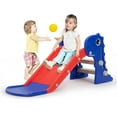 thumbnail image 5 of 3 in 1 Toddler Slide, Folding Baby Slide Climber Playset with Basketball Hoop and Ball, Indoor and Outdoor Playground for Kids, 5 of 9