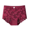 thumbnail image 2 of Bikini Underwear for Women Womens Thin Breathable Mesh Lace Briefs Cropping Hip Lifting Low Waist Underwear Wine 4XL, 2 of 3