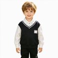 thumbnail image 2 of WXFAZCVU Boys Shirts Lapel Button Down Long Sleeve Pullover Fall Clothes Daily School Wear Size 12-18 Months, 2 of 4