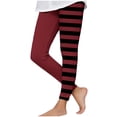 thumbnail image 5 of THDHVS Girls Leggings,Girls Halloween Striped Print Pants with High Waisted Elastic for Comfortable Wear Soft Tight Fits Spooky Theme Red, 5 of 7
