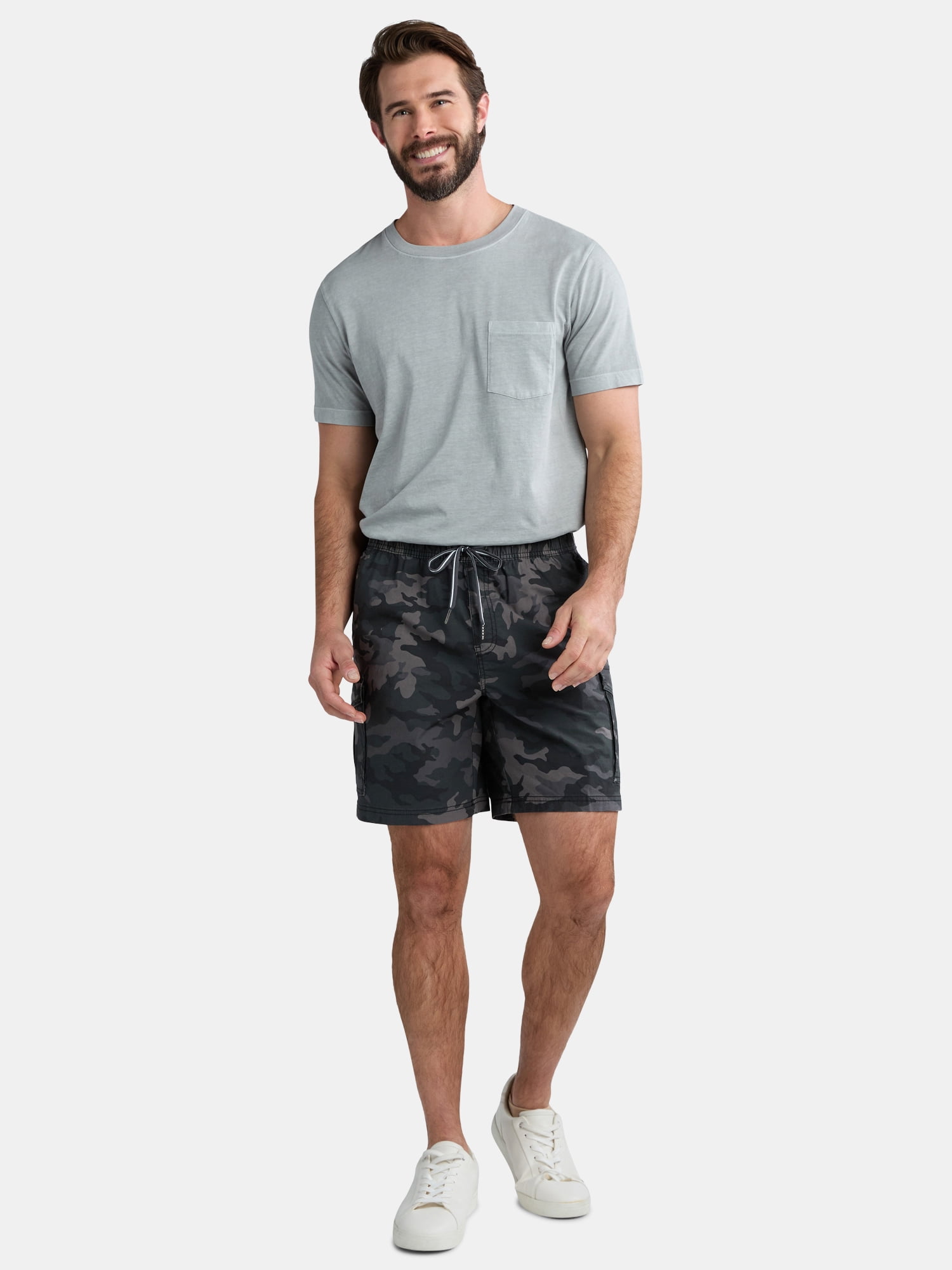 George Men's & Big Men's Pull-On Cargo Shorts, 8" Inseam, Sizes S-2XL