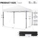 thumbnail image 3 of Songqin 10x10 1-Person Setup Pop Up Canopy Tent, Instant Portable Commercial Canopy Tent, Outdoor Gazebo with 1-Button Push, Wheeled Bag & 4 Sandbags for Home, Party & Outdoor Activities, White, 3 of 18