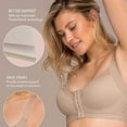 thumbnail image 3 of MLDRA Women's Bra Front Closure Sport Exercise Bra Full Coverage Back Support Front-Closing Wirefree Crossed Unpadded Workout No Underwire Maternity Nursing Comfort Bra Skin, 3 of 6