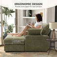 thumbnail image 7 of BedLuxury Oversized Accent Chair with Ottoman for Living Room,  Single Sleeper Sofa Armchair with 3 Pillows, Lounge Sofa Bed, Green, 7 of 7