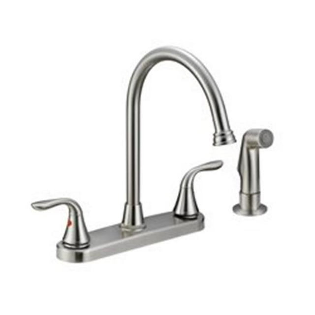 B&K 229-006 Faucet Kit 2TH Handle Brushed Nickel J-Spray
