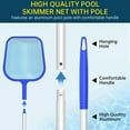 thumbnail image 3 of 16.5" Pool Leaf Skimmer Net with Adjustable Aluminum Poles 5 Sections 6" Deep Ultra Fine Mesh Netting Basket, Total Length 65 inches, Leaf Rake Net for Above Ground Pool, Spa & Hot Tub, 3 of 7