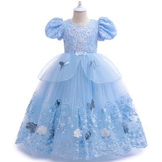 white christmas dresses Cute Ribbon Puff Sleeve Flower Girl Dress by Cinderella Couture USA AS9144 8 / Ivory
