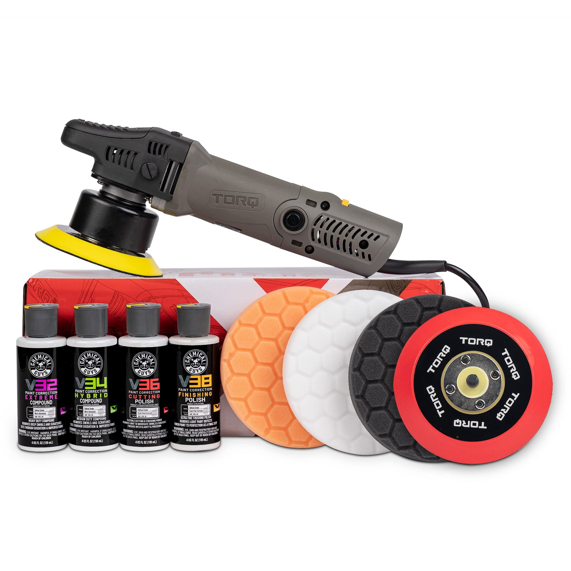 Chemical Guys BUF_503X TORQX Random Orbital Polisher, Pads