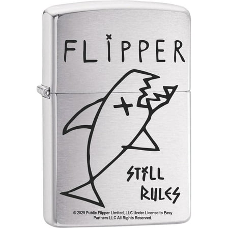 Flipper Brushed Chrome Zippo Lighter