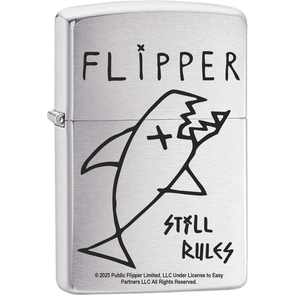 Flipper Brushed Chrome Zippo Lighter